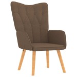 vidaXL Scaun de relaxare cu taburet, maro, material textil vidaXL Scaun de relaxare cu taburet, maro, material textil