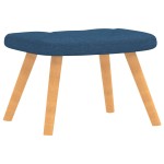 vidaXL Scaun de relaxare cu taburet, albastru, textil vidaXL Scaun de relaxare cu taburet, albastru, textil