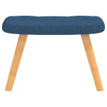 vidaXL Scaun de relaxare cu taburet, albastru, textil vidaXL Scaun de relaxare cu taburet, albastru, textil