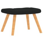 vidaXL Scaun de relaxare cu taburet, negru, textil