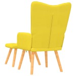 vidaXL Scaun relaxare cu taburet, galben muștar, textil vidaXL Scaun relaxare cu taburet, galben muștar, textil