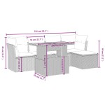 vidaXL Set mobilier grădină cu perne, 6 piese, gri, poliratan vidaXL Set mobilier grădină cu perne, 6 piese, gri, poliratan