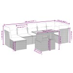 vidaXL Set mobilier de grădină cu perne, 8 piese, negru, poliratan