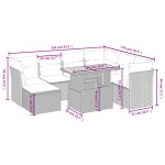 vidaXL Set mobilier de grădină cu perne, 8 piese, negru, poliratan
