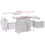 vidaXL Set mobilier grădină cu perne, 6 piese, gri, poliratan