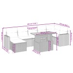 vidaXL Set mobilier de grădină cu perne, 8 piese, negru, poliratan vidaXL Set mobilier de grădină cu perne, 8 piese, negru, poliratan