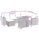 vidaXL Set mobilier de grădină cu perne, 8 piese, negru, poliratan