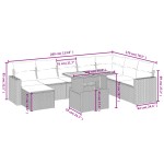 vidaXL Set mobilier de grădină cu perne, 9 piese, negru, poliratan vidaXL Set mobilier de grădină cu perne, 9 piese, negru, poliratan