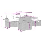 vidaXL Set mobilier grădină cu perne, 6 piese, gri, poliratan