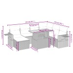 vidaXL Set mobilier de grădină cu perne, 8 piese, negru, poliratan vidaXL Set mobilier de grădină cu perne, 8 piese, negru, poliratan