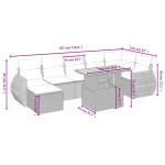 vidaXL Set mobilier de grădină cu perne, 8 piese, negru, poliratan