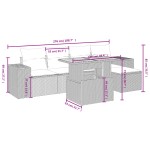 vidaXL Set mobilier grădină cu perne, 6 piese, gri, poliratan