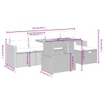 vidaXL Set mobilier grădină cu perne, 6 piese, gri, poliratan
