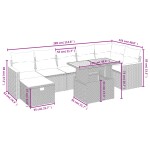 vidaXL Set mobilier de grădină cu perne, 8 piese, negru, poliratan