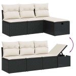 vidaXL Set mobilier de grădină cu perne, 8 piese, negru, poliratan vidaXL Set mobilier de grădină cu perne, 8 piese, negru, poliratan