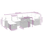 vidaXL Set mobilier de grădină cu perne, 8 piese, negru, poliratan vidaXL Set mobilier de grădină cu perne, 8 piese, negru, poliratan