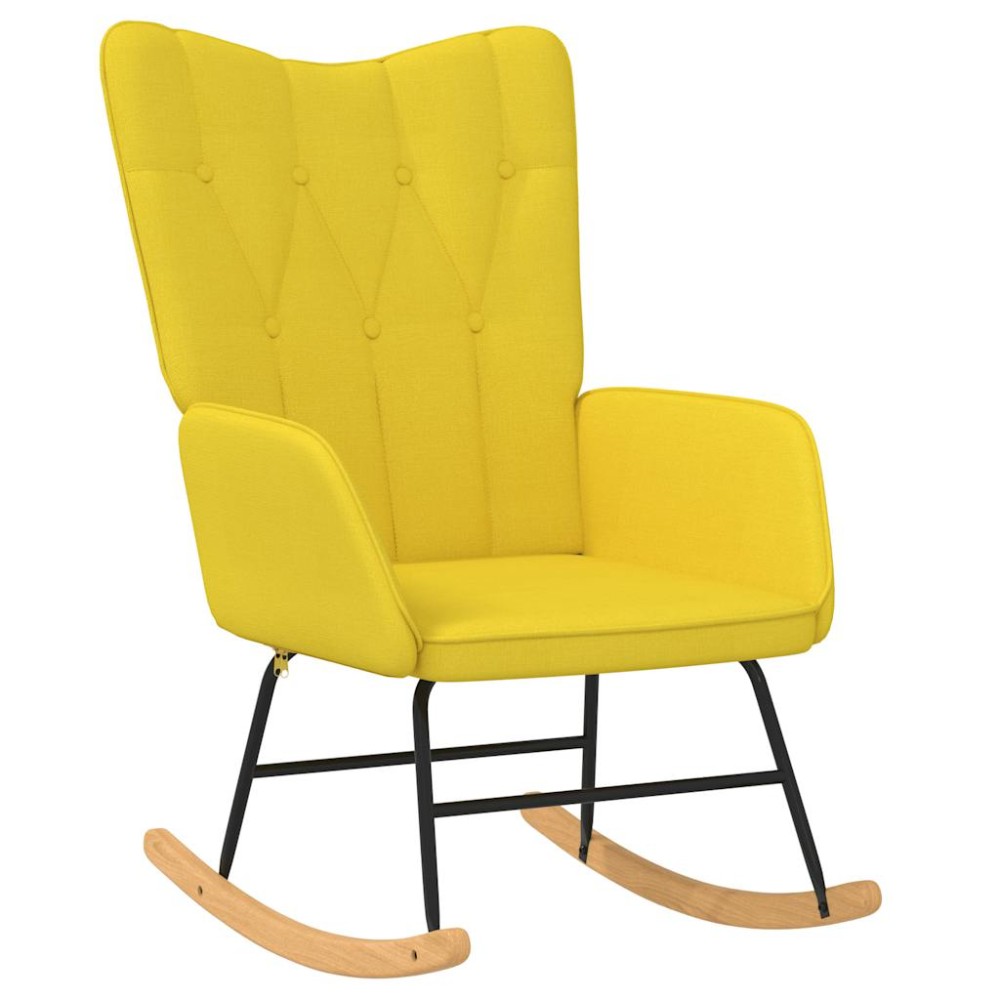 vidaXL Scaun balansoar, galben muștar, material textil