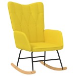 vidaXL Scaun balansoar, galben muștar, material textil vidaXL Scaun balansoar, galben muștar, material textil