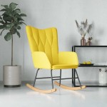 vidaXL Scaun balansoar, galben muștar, material textil vidaXL Scaun balansoar, galben muștar, material textil