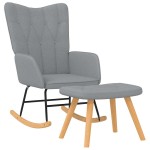 vidaXL Scaun balansoar cu taburet, gri deschis, textil vidaXL Scaun balansoar cu taburet, gri deschis, textil