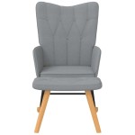 vidaXL Scaun balansoar cu taburet, gri deschis, textil vidaXL Scaun balansoar cu taburet, gri deschis, textil