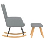 vidaXL Scaun balansoar cu taburet, gri deschis, textil vidaXL Scaun balansoar cu taburet, gri deschis, textil