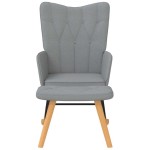 vidaXL Scaun balansoar cu taburet, gri deschis, textil vidaXL Scaun balansoar cu taburet, gri deschis, textil