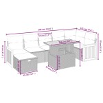 vidaXL Set mobilier de grădină cu perne, 8 piese, negru, poliratan