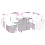 vidaXL Set mobilier de grădină cu perne, 8 piese, negru, poliratan