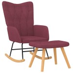 vidaXL Scaun balansoar cu taburet, roșu vin, textil vidaXL Scaun balansoar cu taburet, roșu vin, textil