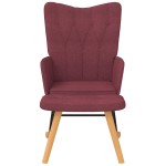 vidaXL Scaun balansoar cu taburet, roșu vin, textil vidaXL Scaun balansoar cu taburet, roșu vin, textil