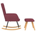 vidaXL Scaun balansoar cu taburet, roșu vin, textil vidaXL Scaun balansoar cu taburet, roșu vin, textil