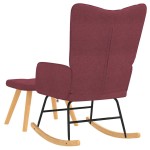 vidaXL Scaun balansoar cu taburet, roșu vin, textil vidaXL Scaun balansoar cu taburet, roșu vin, textil
