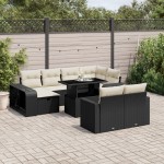 vidaXL Set canapele de grădină cu perne, 11 piese, negru, poliratan vidaXL Set canapele de grădină cu perne, 11 piese, negru, poliratan
