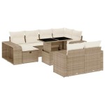 vidaXL Set canapele de grădină cu perne, 11 piese, bej, poliratan vidaXL Set canapele de grădină cu perne, 11 piese, bej, poliratan
