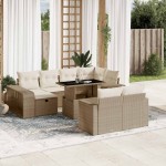 vidaXL Set canapele de grădină cu perne, 11 piese, bej, poliratan vidaXL Set canapele de grădină cu perne, 11 piese, bej, poliratan
