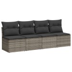 vidaXL Set canapele de grădină cu perne, 11 piese, gri, poliratan vidaXL Set canapele de grădină cu perne, 11 piese, gri, poliratan