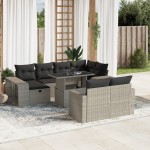 vidaXL Set canapele de grădină cu perne, 11 piese, gri, poliratan vidaXL Set canapele de grădină cu perne, 11 piese, gri, poliratan