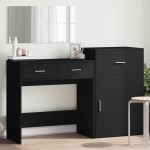 vidaXL Set de măsuță de toaletă, 3 piese, negru, lemn prelucrat vidaXL Set de măsuță de toaletă, 3 piese, negru, lemn prelucrat