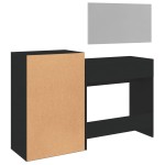 vidaXL Set de măsuță de toaletă, 3 piese, negru, lemn prelucrat vidaXL Set de măsuță de toaletă, 3 piese, negru, lemn prelucrat