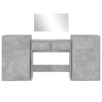 vidaXL Set de măsuță de toaletă, 4 piese, gri beton, lemn prelucrat vidaXL Set de măsuță de toaletă, 4 piese, gri beton, lemn prelucrat