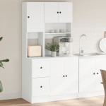 vidaXL Dulap de bucătărie, alb, 95x50x180 cm, lemn prelucrat vidaXL Dulap de bucătărie, alb, 95x50x180 cm, lemn prelucrat