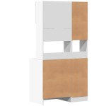 vidaXL Dulap de bucătărie, alb, 95x50x180 cm, lemn prelucrat vidaXL Dulap de bucătărie, alb, 95x50x180 cm, lemn prelucrat