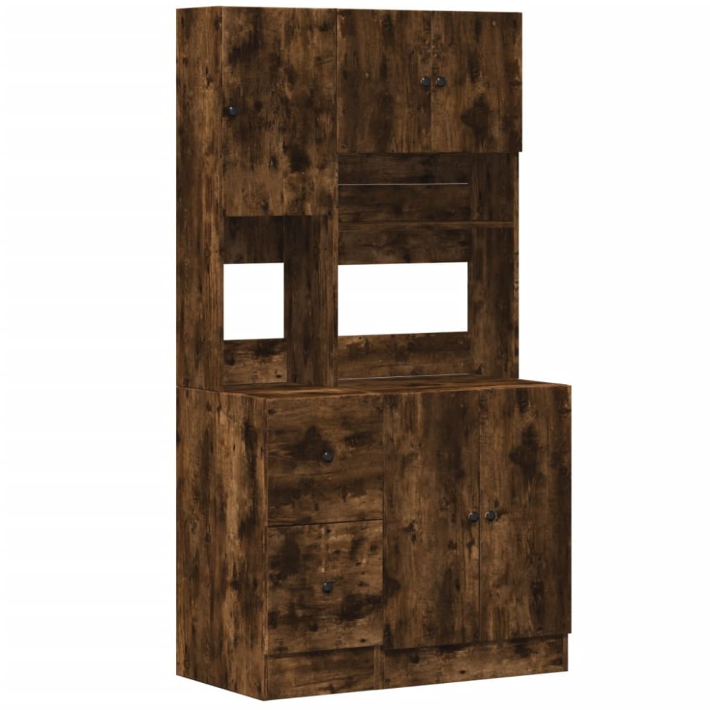 vidaXL Dulap de bucătărie stejar fumuriu, 95x50x180 cm, lemn prelucrat