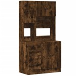 vidaXL Dulap de bucătărie stejar fumuriu, 95x50x180 cm, lemn prelucrat