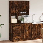 vidaXL Dulap de bucătărie stejar fumuriu, 95x50x180 cm, lemn prelucrat