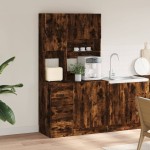 vidaXL Dulap de bucătărie stejar fumuriu, 95x50x180 cm, lemn prelucrat