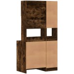 vidaXL Dulap de bucătărie stejar fumuriu, 95x50x180 cm, lemn prelucrat