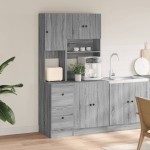 vidaXL Dulap de bucătărie, gri sonoma, 95x50x180 cm lemn prelucrat