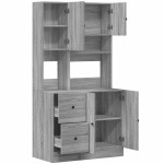 vidaXL Dulap de bucătărie, gri sonoma, 95x50x180 cm lemn prelucrat